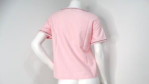 Chanel 2019 La Pausa Cruise Print Pink Terrycloth T-Shirt