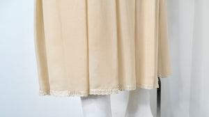 Chloe by Karl Lagerfeld Circa 1970s Cream Blush Tiered Lace & Pleated Dress