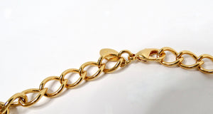 1970s Kenneth Jay Lane Multicolor Carved Scarab Gold Tone Necklace