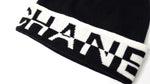 Chanel Cashmere Black & White Logo Beanie