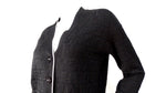 Fendi Black Zucca Monogram Button-Down Cardigan With White Lining