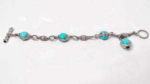 Judith Ripka Turquoise & Citrine Sterling Silver Toggle Bracelet