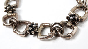 Vintage Michael Dawkins Sterling Silver Stirrup Style Link Toggle Bracelet