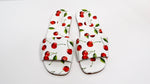 Michael Kors Collection Cherry Print Leather Delphine Slides