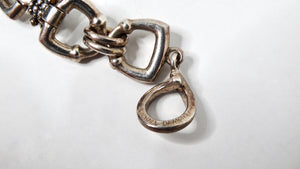 Vintage Michael Dawkins Sterling Silver Stirrup Style Link Toggle Bracelet