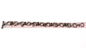 Vintage Michael Dawkins Sterling Silver Stirrup Style Link Toggle Bracelet