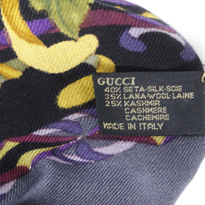 1990s Gucci Floral Printed Scarf