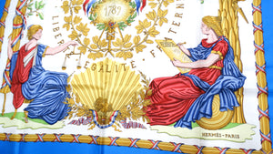 Vintage Hermes Multicolor French Revolution Commemoration Print