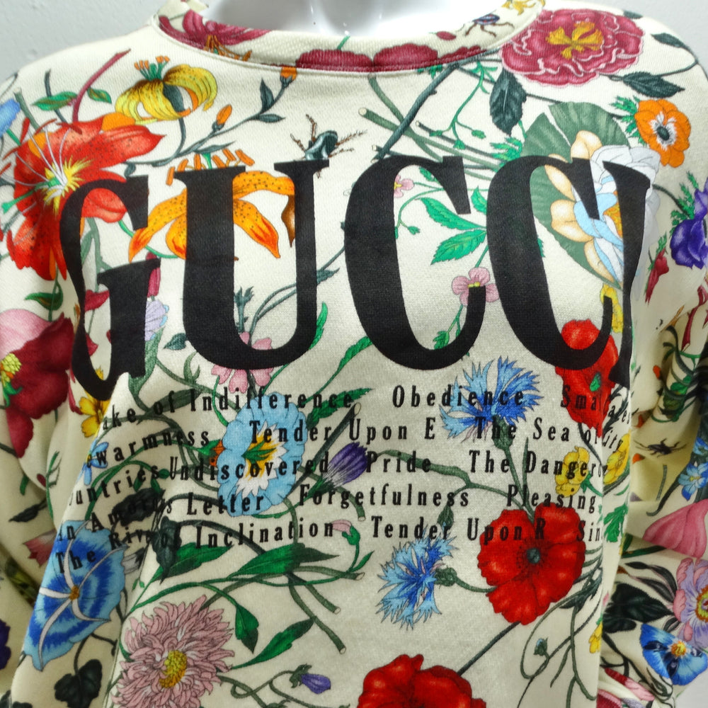 Gucci Flora Oversized Heavy Felt Logo Sweatshirt