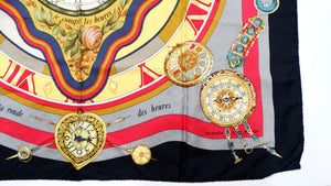 Vintage Hermes Parmi Les Fleurs Compass Print Scarf