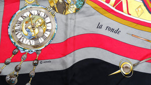 Vintage Hermes Parmi Les Fleurs Compass Print Scarf