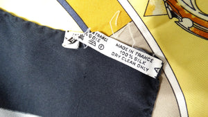 Vintage Hermes Parmi Les Fleurs Compass Print Scarf