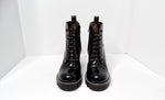 Louis Vuitton LV Monogram Patent Leather Lace-Up Ankle Combat Boots