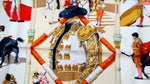 Vintage Hermes "Plaza de Toros" Matador Scene Printed Silk Scarf