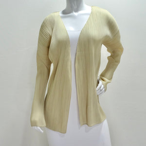 Issey Miyake 90s Pleats Please Cardigan and Shawl Set Neutral Brown