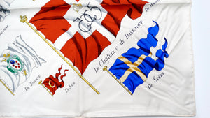 Vintage Hermes "Pavois" Flag Print Silk Scarf