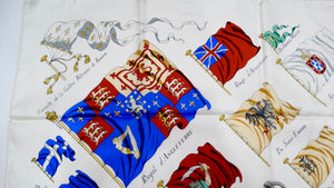 Vintage Hermes "Pavois" Flag Print Silk Scarf