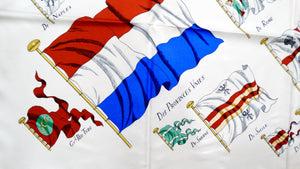 Vintage Hermes "Pavois" Flag Print Silk Scarf