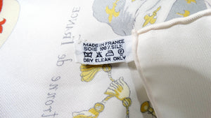 Vintage Hermes "Pavois" Flag Print Silk Scarf