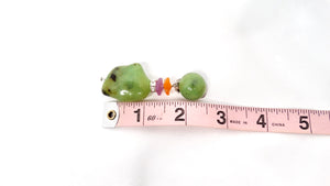 Beaded Colorful Costume Jade Dangle Clip-On Earrings