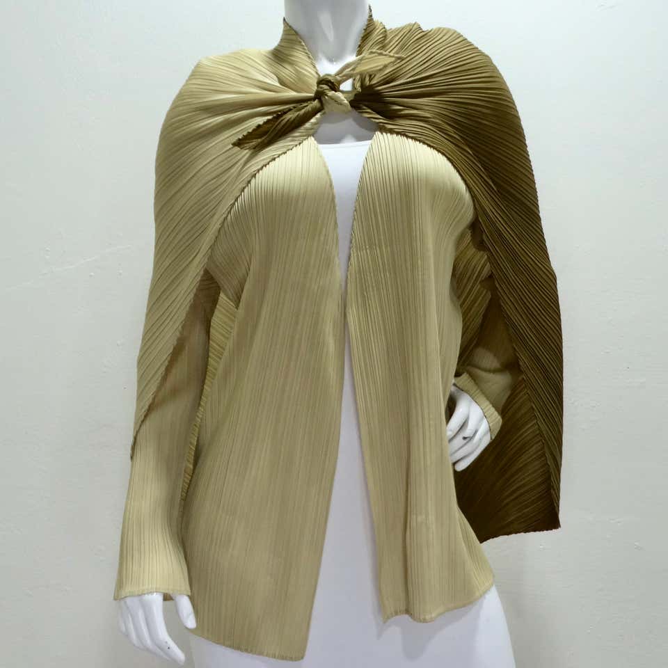 Issey Miyake 90s Pleats Please Cardigan and Shawl Set Neutral