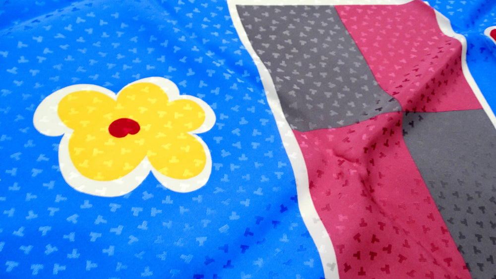 1990s Tiffany & Co Breast & Awareness Multicolor Print Silk Scarf