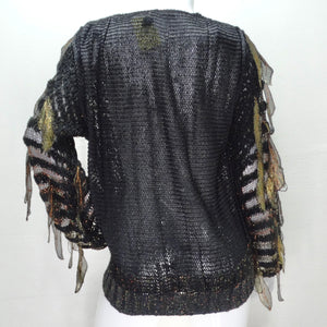 1980s Black & Gold Knit Sweater