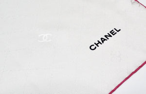 Chanel Splash Interlocking CC Printed Ivory Silk Scarf