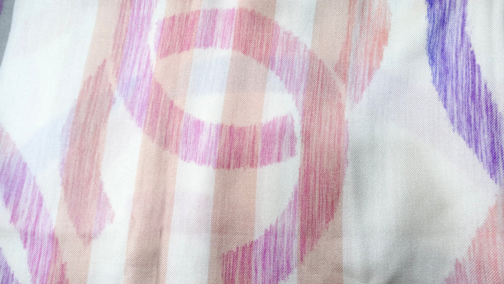 Chanel Multicolor Interlocking CC Printed Silk & Cashmere Pashmina Shawl