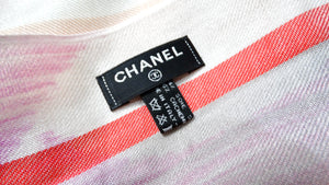 Chanel Multicolor Interlocking CC Printed Silk & Cashmere Pashmina Shawl