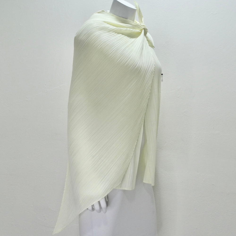 Issey Miyake 90s Pleats Please Cardigan and Shawl Set Neutral Brown