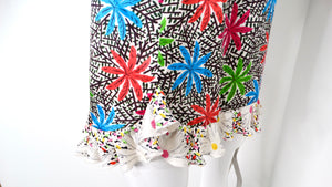 Duro Olowu Bright Flower Print Silk Long Sleeve Belted Button-Up Dress