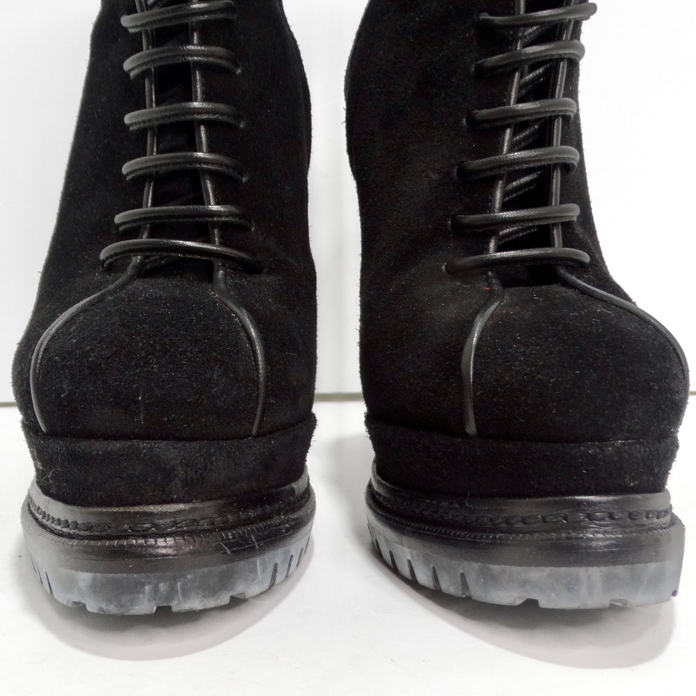 Barbara Bui Suede Platform Lace Up Boots