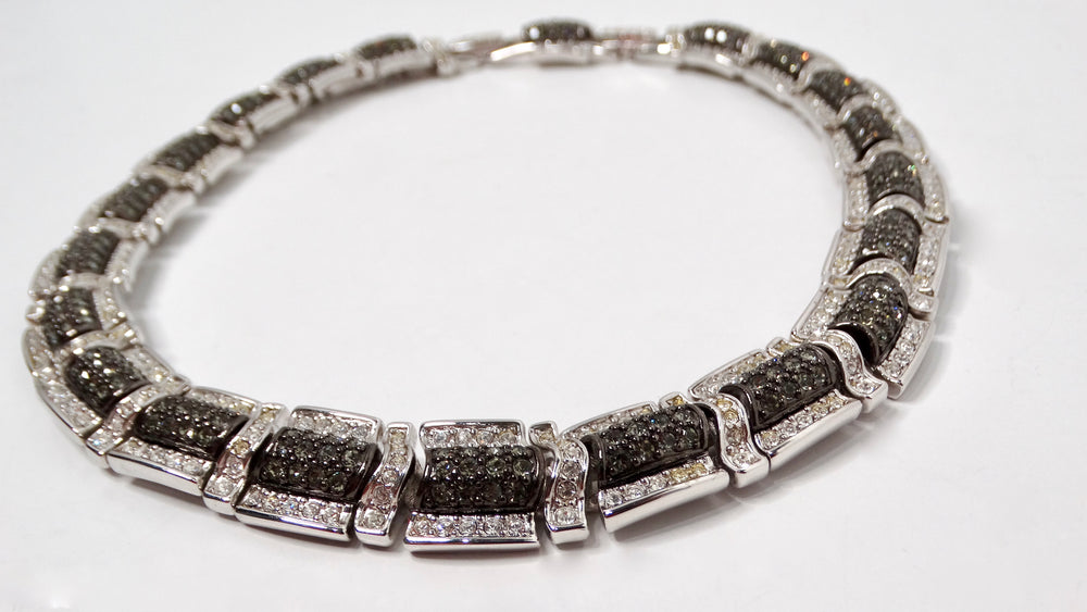 Cartier Inspired Silver Plated Rhinestone Link Necklace