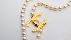 Chanel Double CC & Pearl Strand Necklace