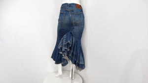 Junya Watanabe Comme des Garçons Long Denim Ruffle Back Skirt