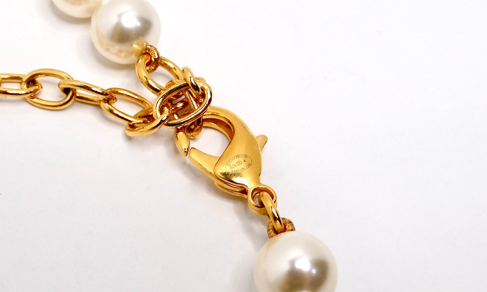 Chanel Double CC & Pearl Strand Necklace