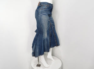 Junya Watanabe Comme des Garçons Long Denim Ruffle Back Skirt