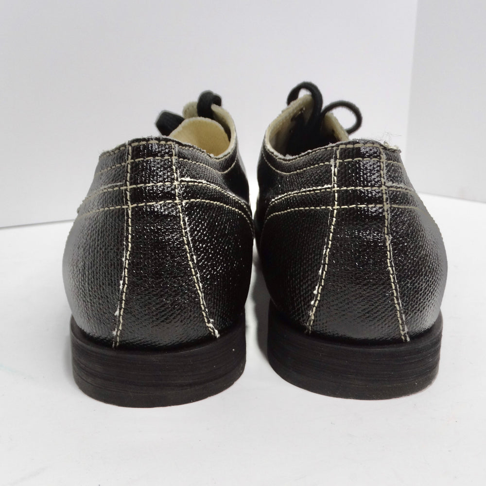 Chanel Black Coated Toile Lace Up Sneakers