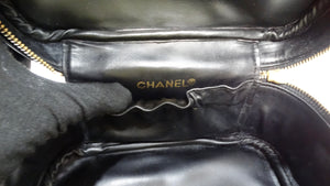 Chanel 1990s Black Quilted Lambskin Vanity Case