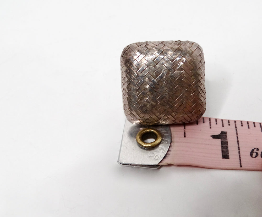 1985 Angela Cummings Sterling Silver Woven Square Earrings