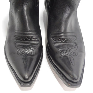 Tony Mora Black and Red Leather Cowboy Boots