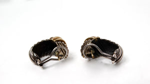 Vintage David Yurman Ear Clip Two-Tone 14k Gold & Sterling Silver Hoop Earrings