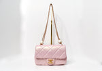 Chanel 2024 Pink Pearly Iridescent Quilted Lambskin Leather Mini Crossbody Bag