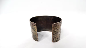 Vintage Handmade Modernist Two-Tone 18k & 14k Gold Sterling Silver Cuff