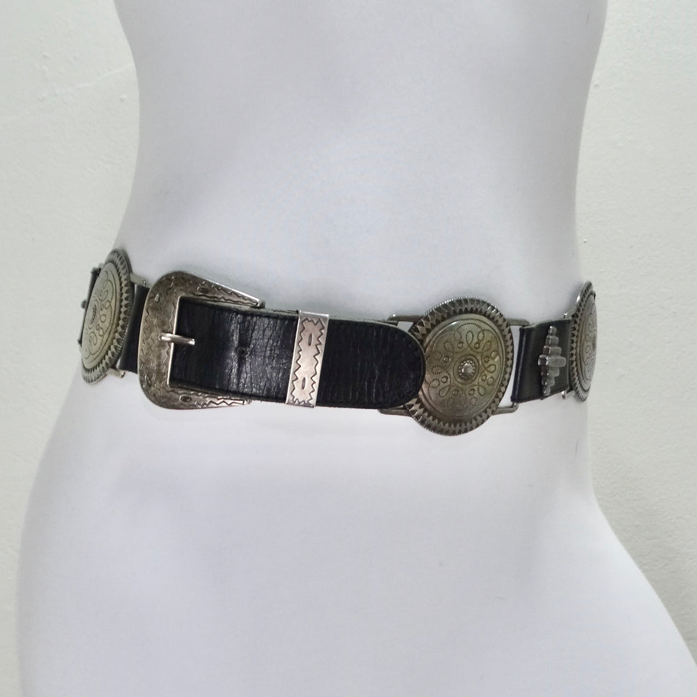 Vintage BTS Solid Brass Eagle Belt Buckle With Gray Leather Belt