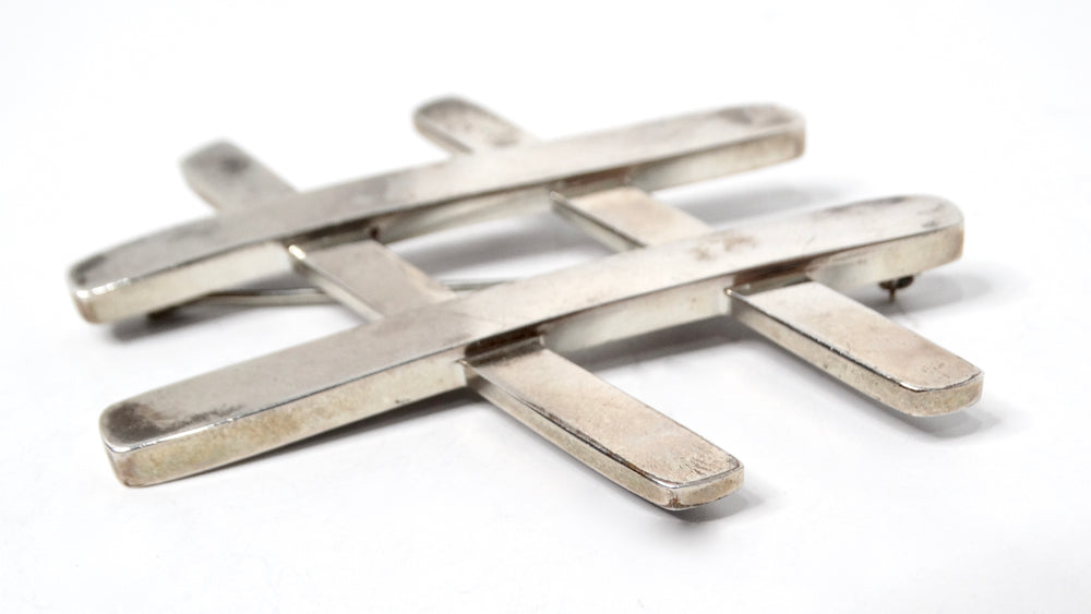 1985 Paloma Picasso for Tiffany & Co. Sterling Silver Hashtag Brooch