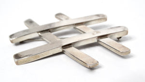 1985 Paloma Picasso for Tiffany & Co. Sterling Silver Hashtag Brooch