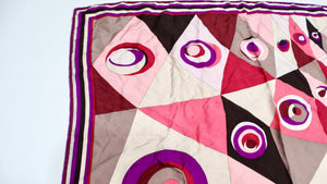 Emilio Pucci Silk Pink & Purple Abstract Printed Scarf