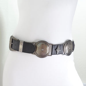 1980s Black Leather Belt